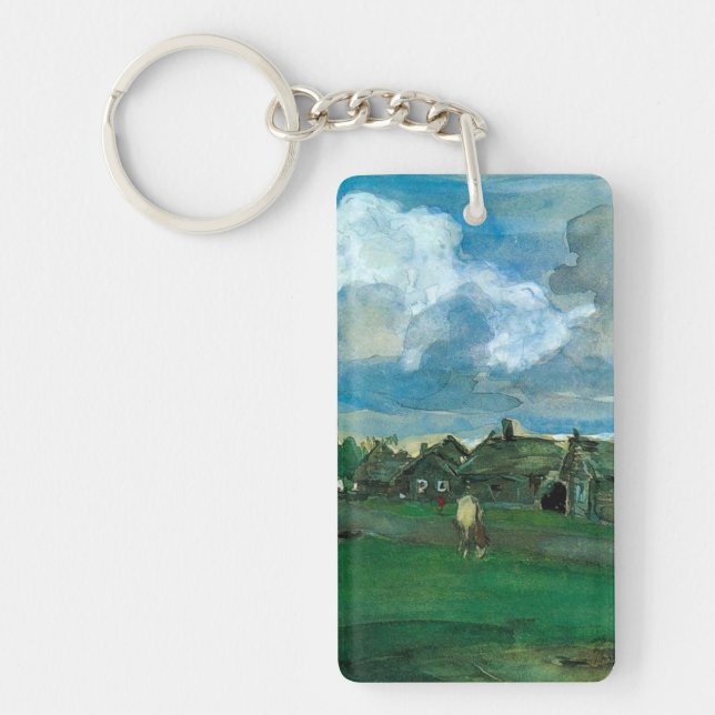 Russian Village Valentin Serov Keychain (Front)