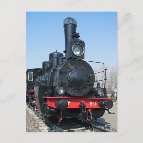 Russian vintage steam locomotive Ov_841 Postcard