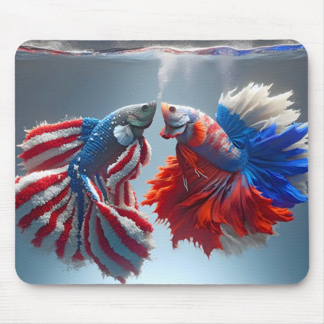 Russian vs. American Betta Fish Mouse Pad (Front)