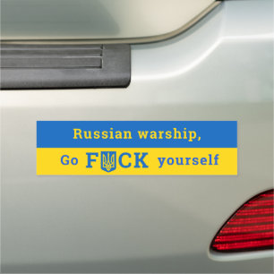 Russian Warship Go F Yourself Ukraine Support Car Magnet