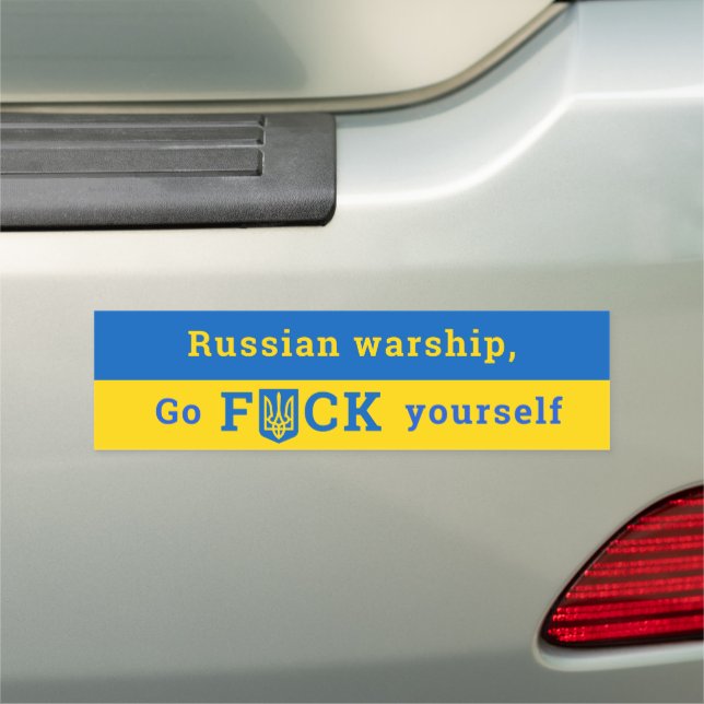Russian Warship Go F Yourself Ukraine Support  Car Magnet (In Situ)