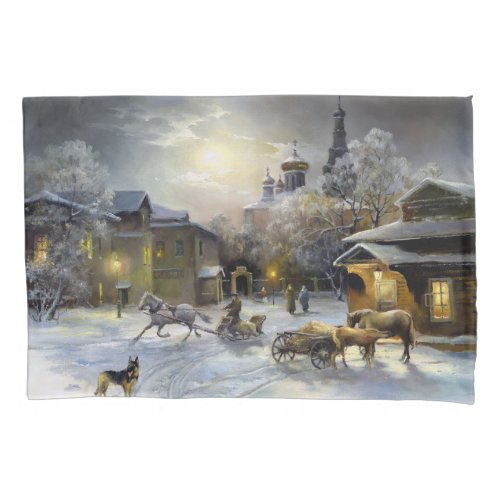 Russian Winter Painting 1 side Pillowcase