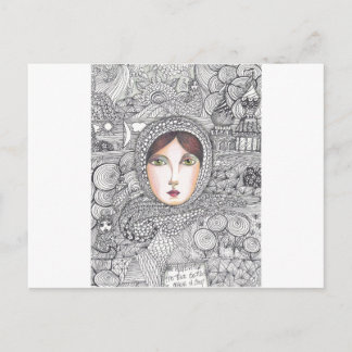 russian woman postcard