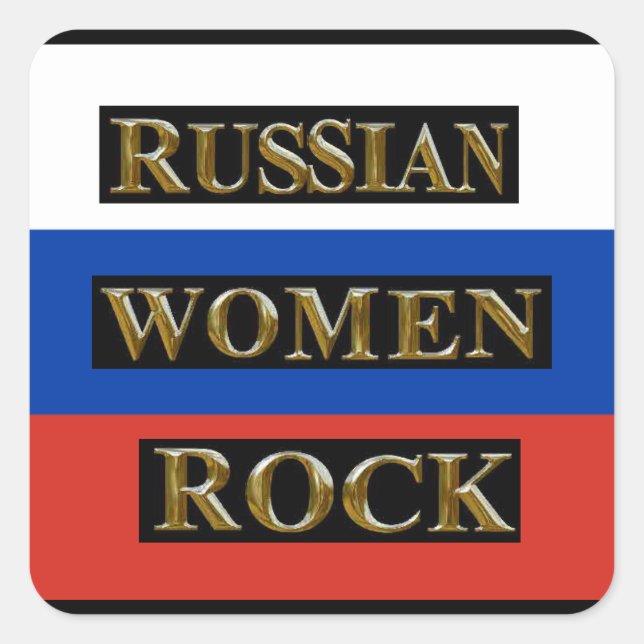 RUSSIAN WOMEN ROCK SQUARE STICKER (Front)