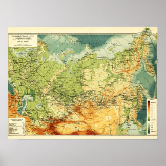 RussiaPanoramic MapRussia Poster
