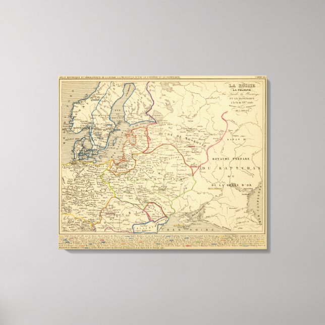 Russie, Pologne, Suede, Norwege, Danemarck Canvas Print (Front)