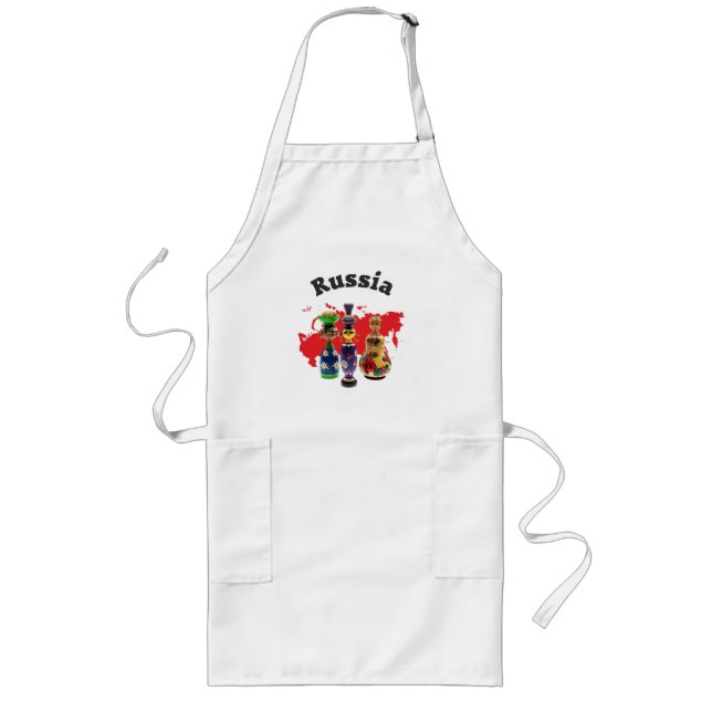 Russland - Russia Babuschka - Matrjoschka Schürze Long Apron (Front)