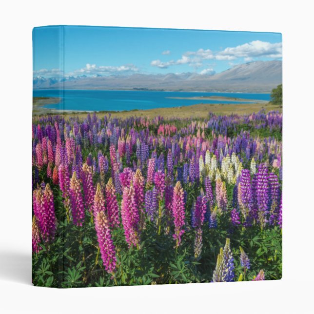 Russle Lupines at Lake Tekapo | New Zealand 3 Ring Binder (Front/Spine)