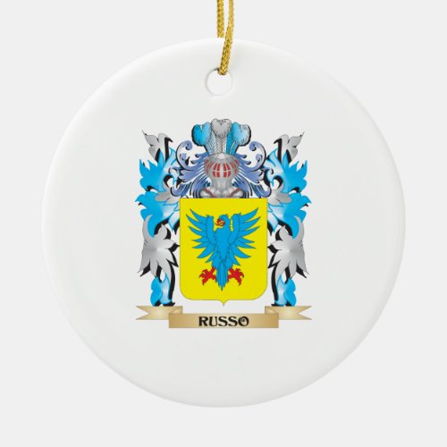 Russo Coat of Arms _ Family Crest Ceramic Ornament