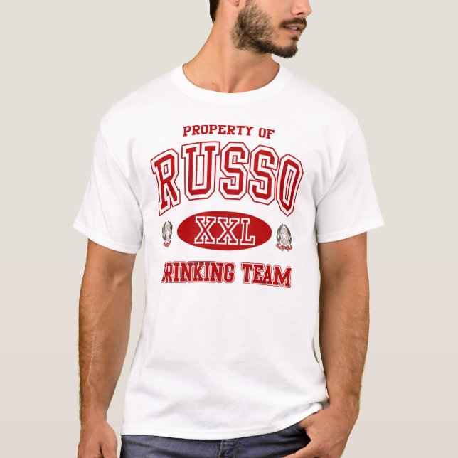 Russo Italian Drinking Team t shirt (Front)