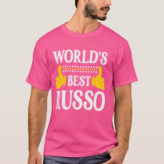 Russo Surname Funny Team Family Last Name World's  T-Shirt (Front)