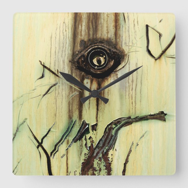 Rust Abstract Art - Cool Fun Unique Square Wall Clock (Front)