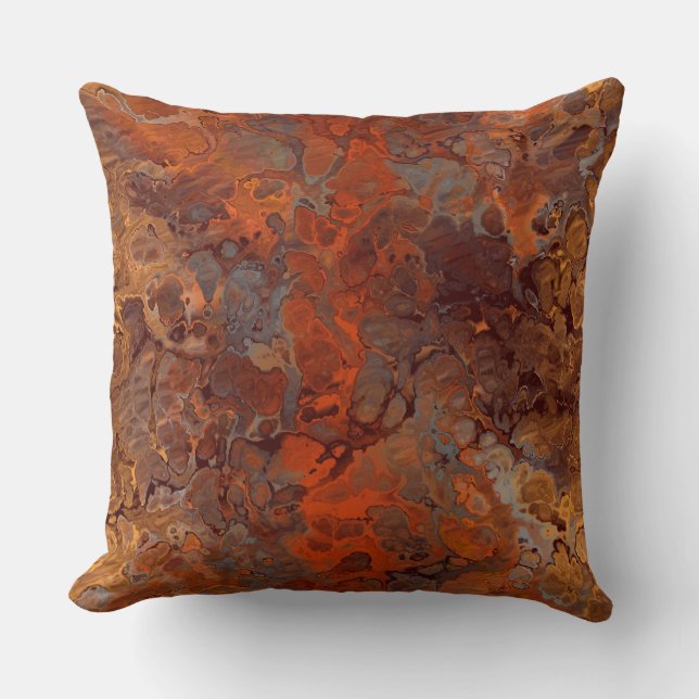 Rust Abstract Throw Pillow (Front)