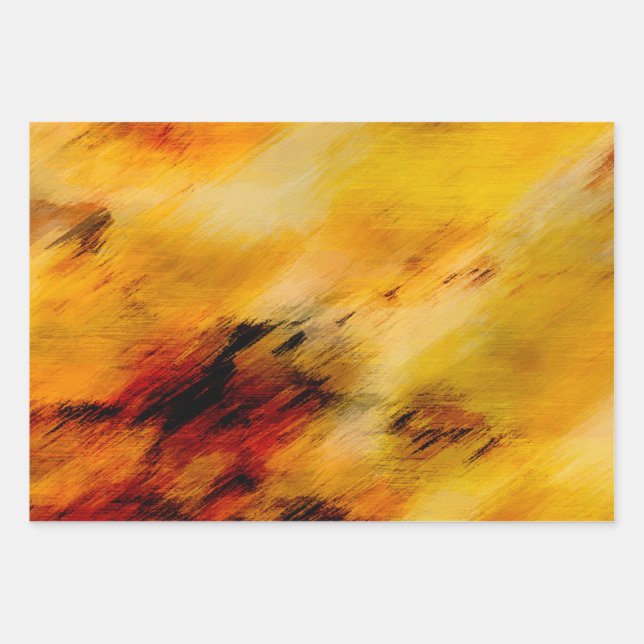 Rust and black bean abstract digital art wrapping paper sheets (Front)