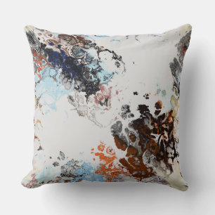 Rust and Blue Throw Pillow