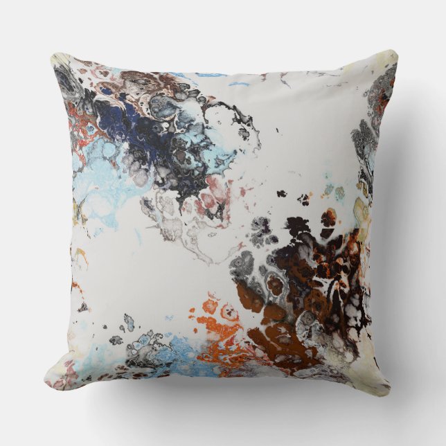 Rust and Blue Throw Pillow (Front)