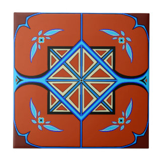 Rust and Forget-Me-Nots Tile