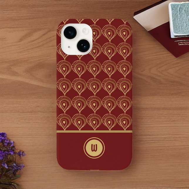 Rust and Gold Boho Monogram Pattern Case-Mate iPhone Case (Creator Uploaded)
