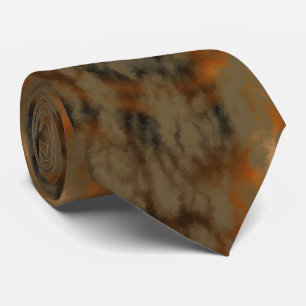 Rust and Olive abstract Neck Tie