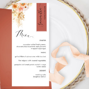 Rust and Peach Blush Personalized with Guest Name Menu