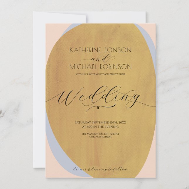 Rust and pink elegant Wedding Invitation (Front)