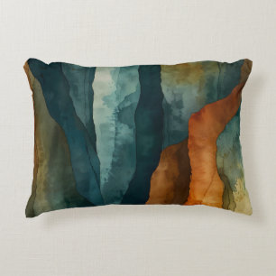 Rust and Teal Accent Pillow