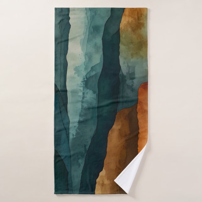 Rust and Teal Bath Towel Set (Bath Towel)