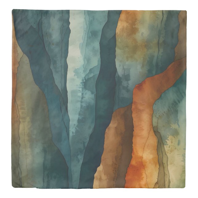 Rust and Teal Duvet Cover (Front)