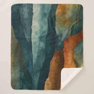 Rust and Teal Sherpa Blanket