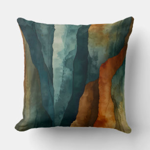 Rust and Teal Throw Pillow