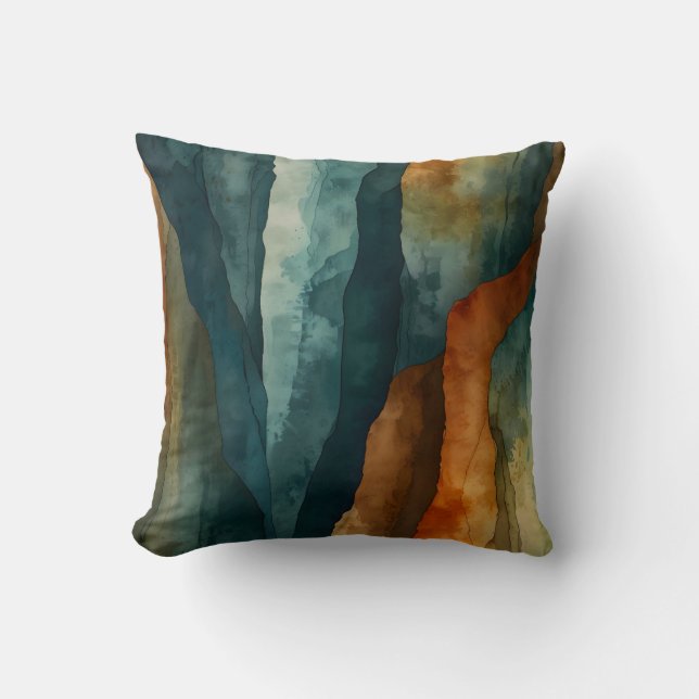 Rust and Teal Throw Pillow (Front)