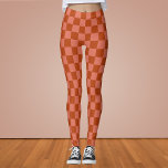 Rust and Terracotta Checkerboard  Leggings<br><div class="desc">Rust and Terracotta Checkerboard</div>