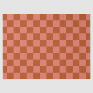 Rust and Terracotta Checkerboard Tissue Paper
