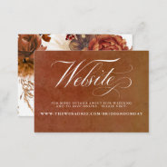 Rust And Terracotta Floral Wedding Website Card at Zazzle