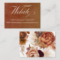 Rust and Terracotta Floral Wedding Website Card