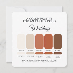 Rust and Terracotta Wedding Color Palette Card