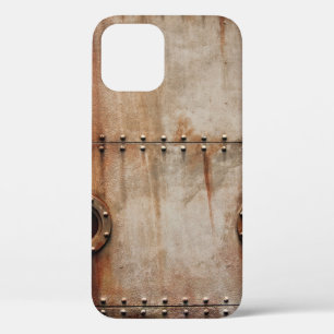 RUST AND TEXTURE ON METAL PLATE SIDES OF STAGED SH iPhone 12 CASE