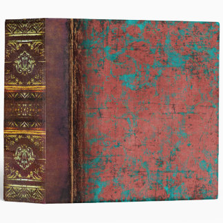 Rust and Turquoise Antique Vintage Book 3 Ring Binder