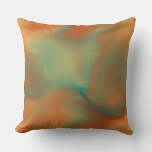 Rust and Turquoise Marble abstract Throw Pillow