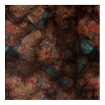 Rust and Turquoise Stone Abstract