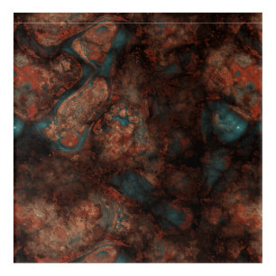 Rust and Turquoise Stone Abstract Acrylic Print