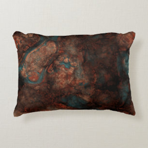 Rust and turquoise stone  accent pillow