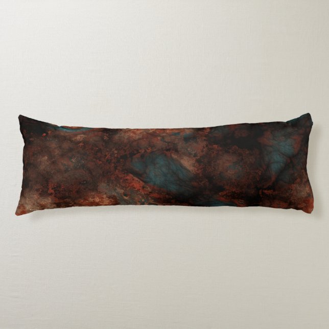 Rust and turquoise stone  body pillow (Front)