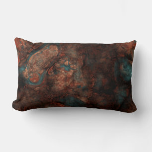 Rust and turquoise stone lumbar pillow