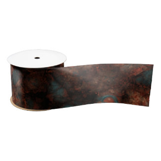 Rust and turquoise stone  satin ribbon