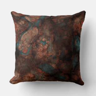 Rust and turquoise stone  throw pillow