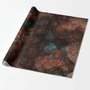 Rust and turquoise stone wrapping paper