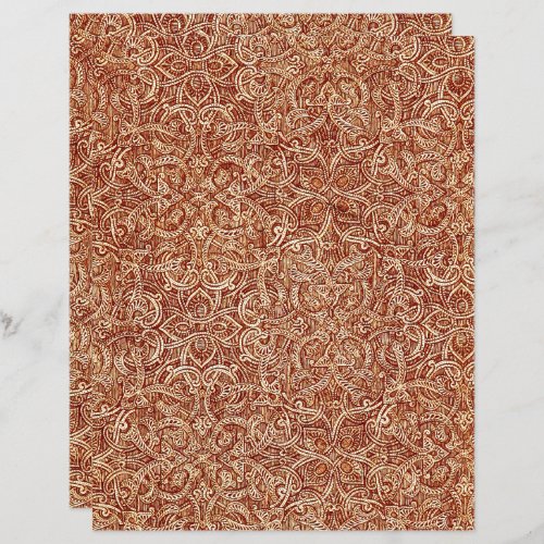 Rust and white ornate pattern scrapbook paper