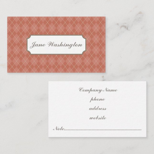 Rust Argyle Business Card (Front/Back)