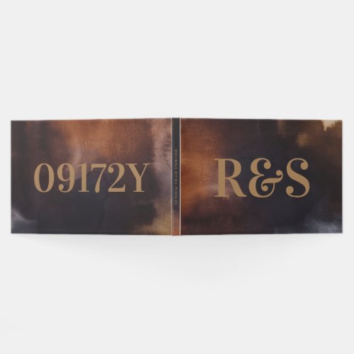 Rust Art Big Monogram Modern Bold Simple Wedding Guest Book